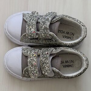 Emma New York Kids Glitter Sneakers - Silver, Toddler SZ 8